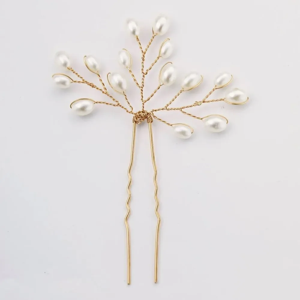 Boho pearl hair pin N750